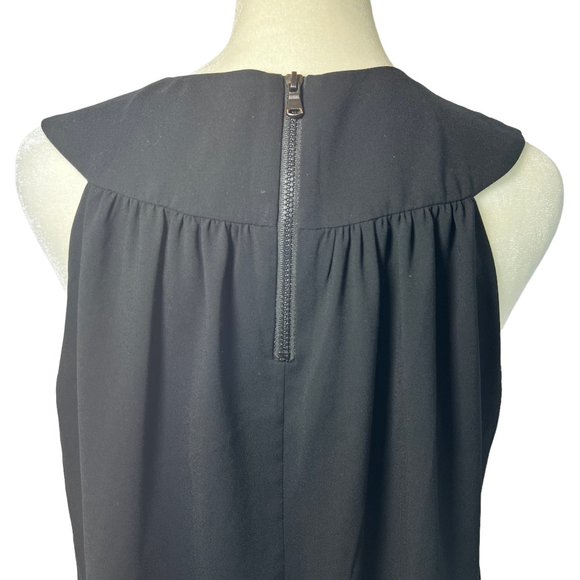 TRINA TURK Black V-Neck Dreaped Silk Sleeveless Stretch Silk Blouse Top … - Picture 5 of 5